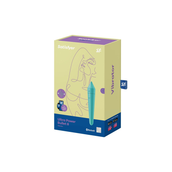 Vibromasseur connecté turquoise USB Ultra Power Bullet 8 Satisfyer 